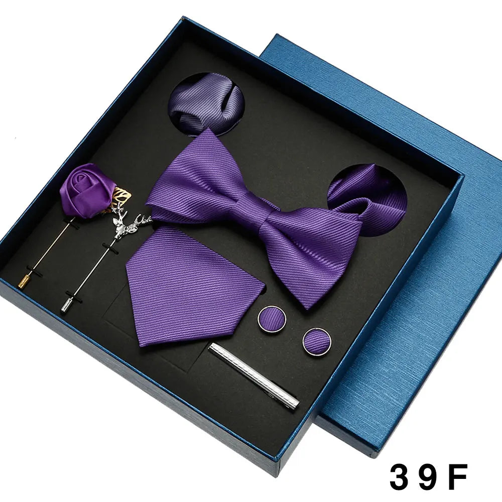 Set Corbata Pañuelo Gemelos Elegancia Formal Estilo Tico Regalo