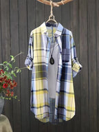 Camisa Cuadros Solapa Protector Solar Plus Size | Manga Larga | Tallas 1XL-5XL | Tico Trendy