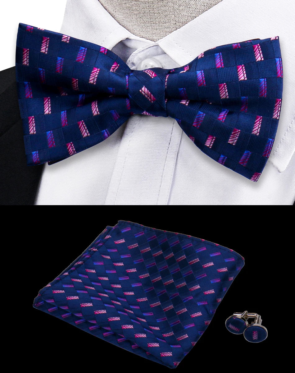 Conjunto Pajarita Pañuelo Gemelos Estilo Novedad Elegancia Pura Vida