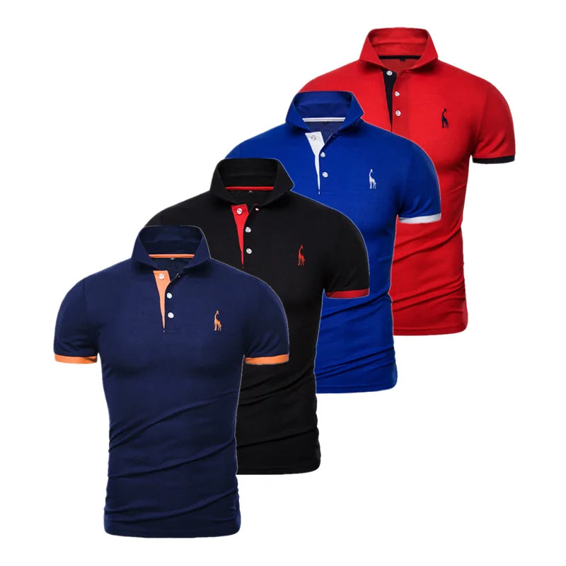 Set de 4 Polos Bordados Hombre | Manga Corta Ajustados | Tallas XS-5XL | Tico Trendy