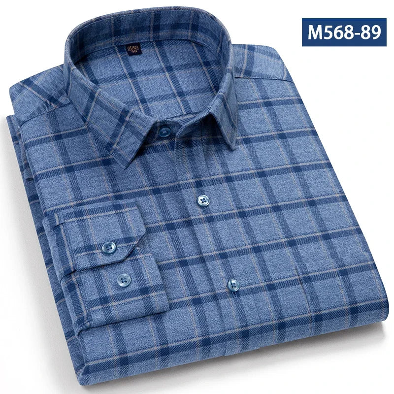 Camisa Clásica Algodón Hombre | Manga Larga | Botones | Casual y Oficina | Ticotrendy