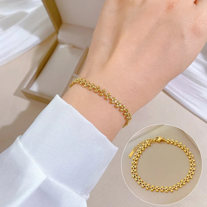 Pulsera de acero inoxidable para hombre y mujer, brazalete de moda, accesorios de joyería, regalos