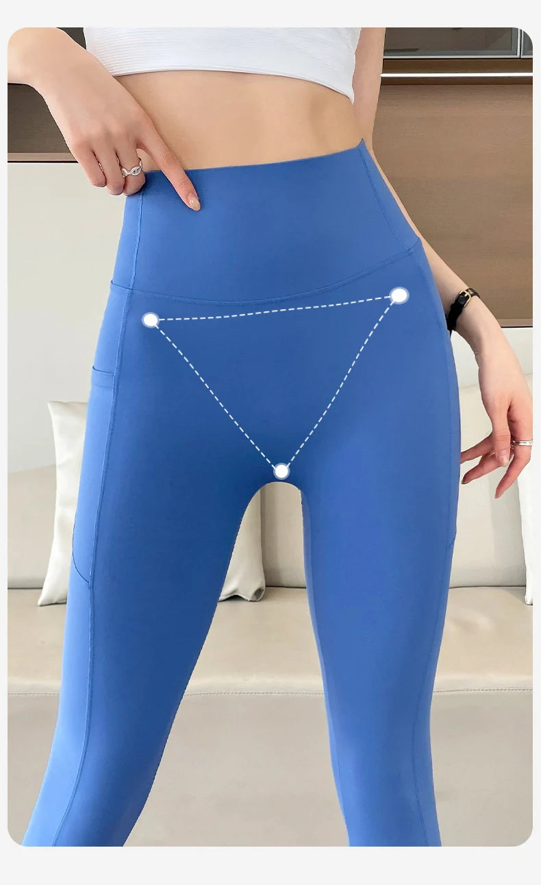 Leggings Piel Tiburón Bolsillo | Push Up Cintura Alta | Fitness Yoga Correr P-O | Ticotrendy