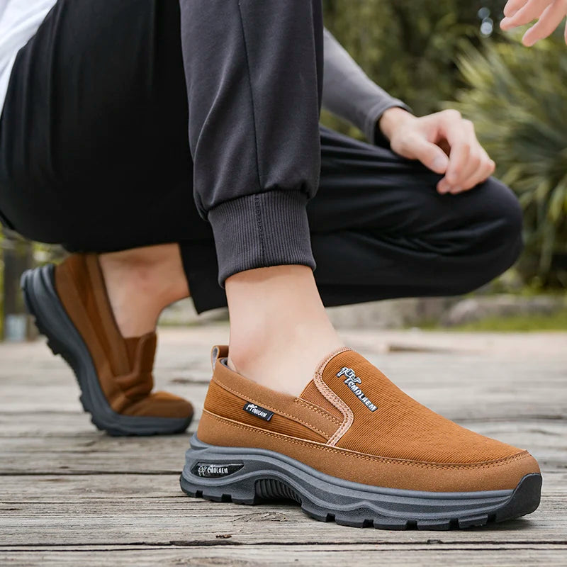 Mocasines Lona Hombre 2025 ∣ Sin Cordones ∣ Suela Gruesa Ligera