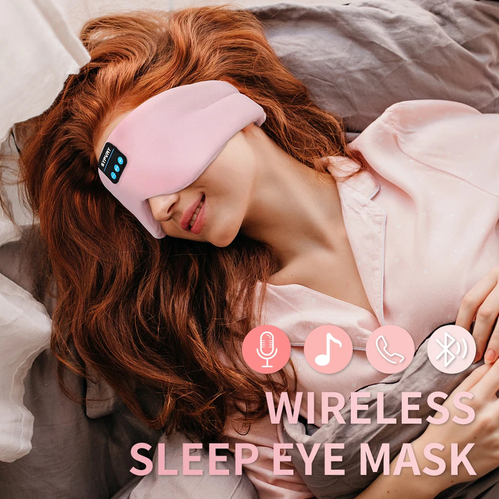 Auriculares para dormir Máscara de ojos Bluetooth para mujeres y hombres, máscaras opacas de música inalámbrica para personas mayores, regalo de viaje para el insomnio
