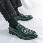 Mocasines Lujo Hombre Punta Redonda Cuero PU Formales Negocios | Sin Cordones
