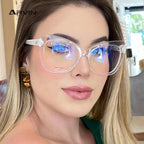 Montura Gafas Ojo Gato Lujo Personalidad | Protección Luz Azul Óptica Titanio Plástico