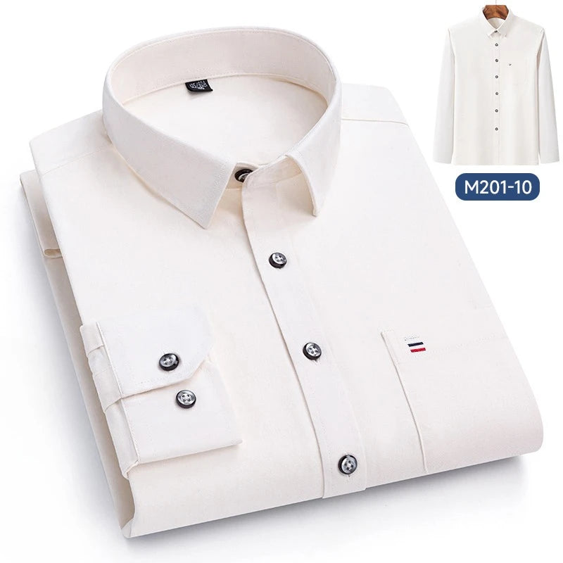 Camisa Algodón Manga Larga | Bolsillo | Negro Clásico | Ajuste Regular Hombre | Ticotrendy
