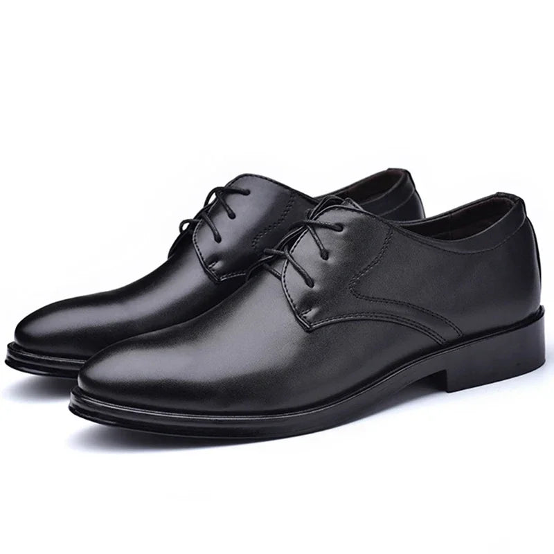 Zapatos de Hombre | Oxfords de Cuero Negro Formales | Negocios y Bodas | Talla Grande | Tico Trendy