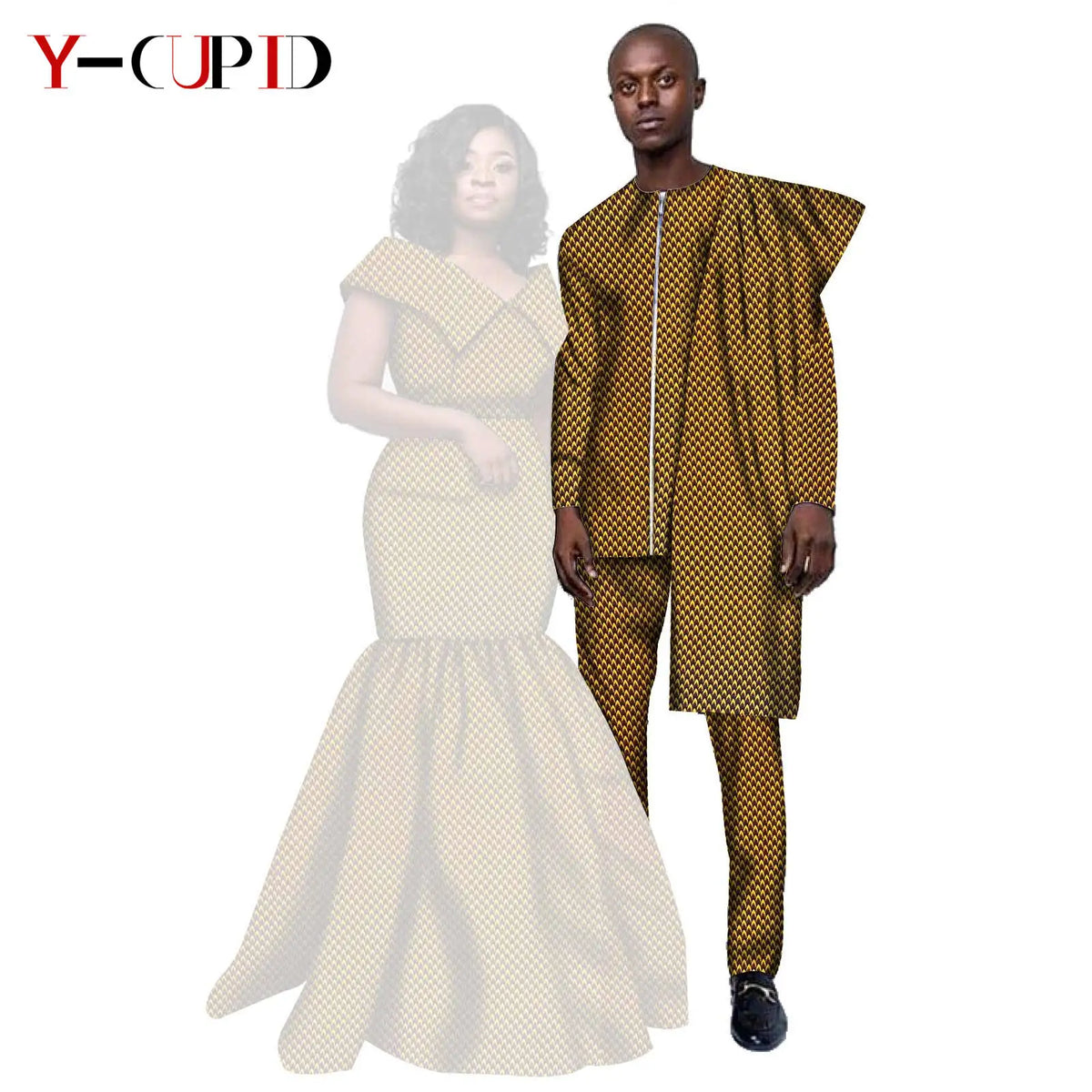 Vestido Africano Top Pantalón Irregular Pareja | Bazin Riche | Tallas XS-6XL | Tico Trendy