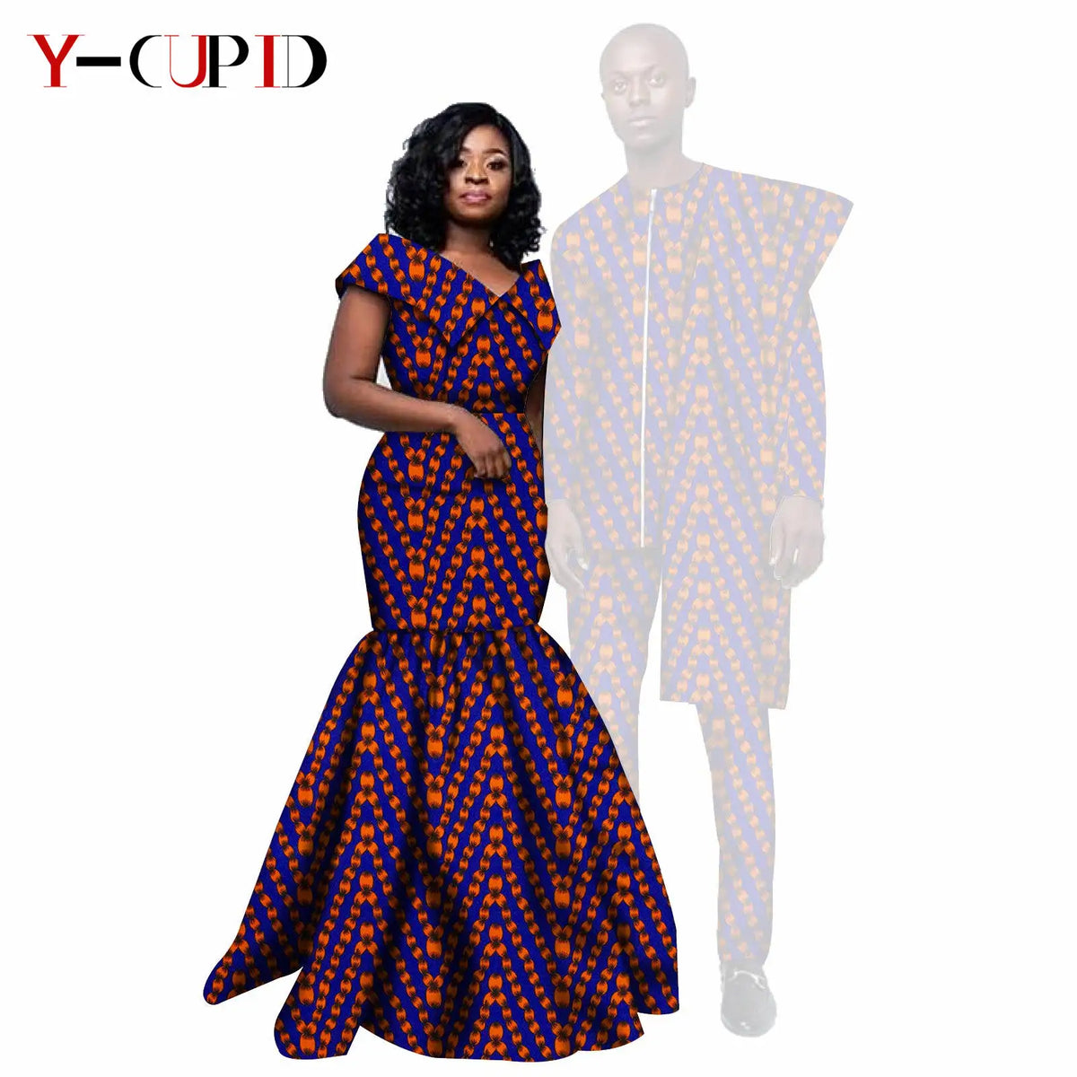 Vestido Africano Top Pantalón Irregular Pareja | Bazin Riche | Tallas XS-6XL | Tico Trendy