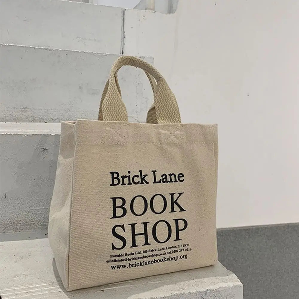 Bolsa de Almuerzo de Lona con Diseño de Letras, Ideal para Oficina y Picnic
