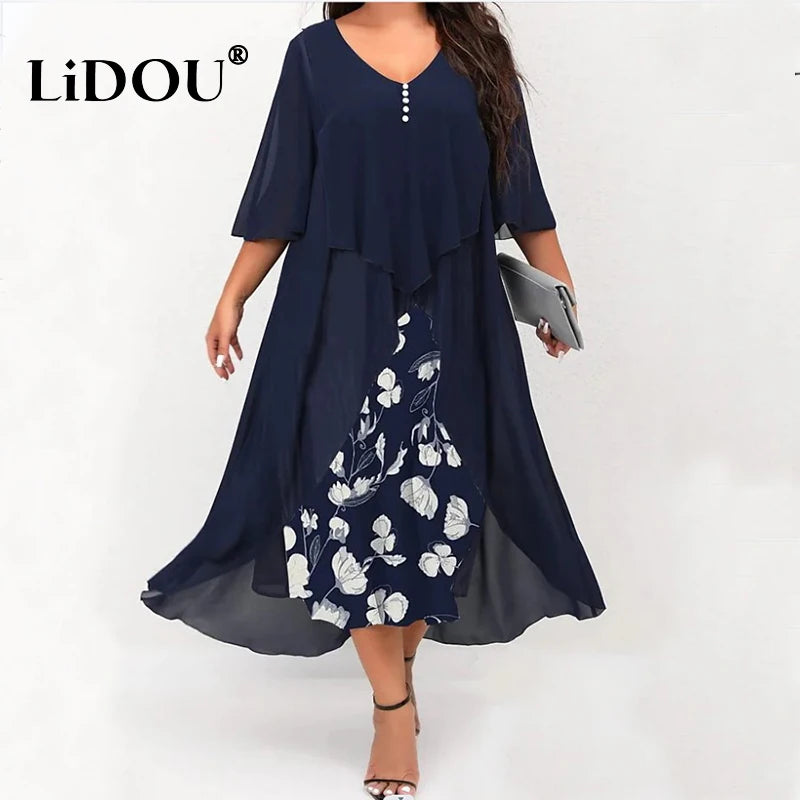 Vestido Vintage | Talla Grande | Estampado de Retazos