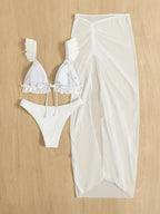 Bikini con Volantes y Falda - Conjunto Monocromático para la Playa Tica