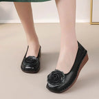 Mocasines Étnicos De Flores | Cuero Genuino Estilo Retro Lujoso Casual