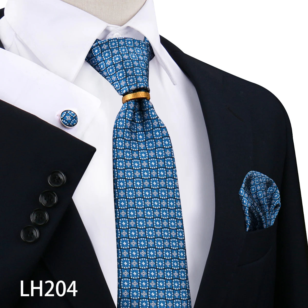 Set De Corbata Anillo Gemelos Pañuelo Accesorio De Traje Boda