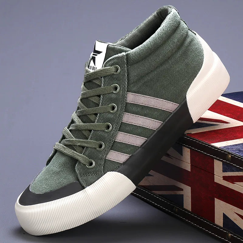 Zapatos Harajuku para Hombre | Lona Verde y Vulcanizada  | Ticotrendy