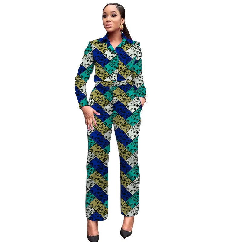 Conjunto Africano Camisa Cuello Vuelto y Pantalón