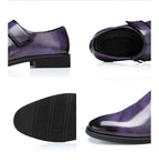 Zapatos Formales Morados Hombre | Charol Punta Estrecha Sin Cordones Cómodos Negocios