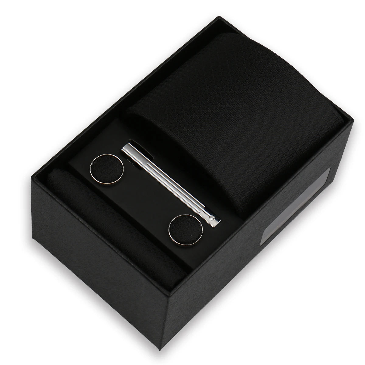 Conjunto De Lujo Corbata Pañuelo Clip Gemelos Accesorio Para Hombres
