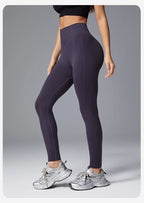VEQKING Pantalones de yoga de cintura alta para mujer, leggings deportivos sin costuras, elásticos, para gimnasio, fitness, control de abdomen, pantalones de entrenamiento