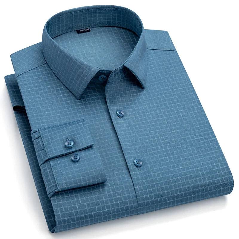Camisa Talla Grande Sin Arrugas | Estampado Vintage | Formal Ajustada | Tops Suaves