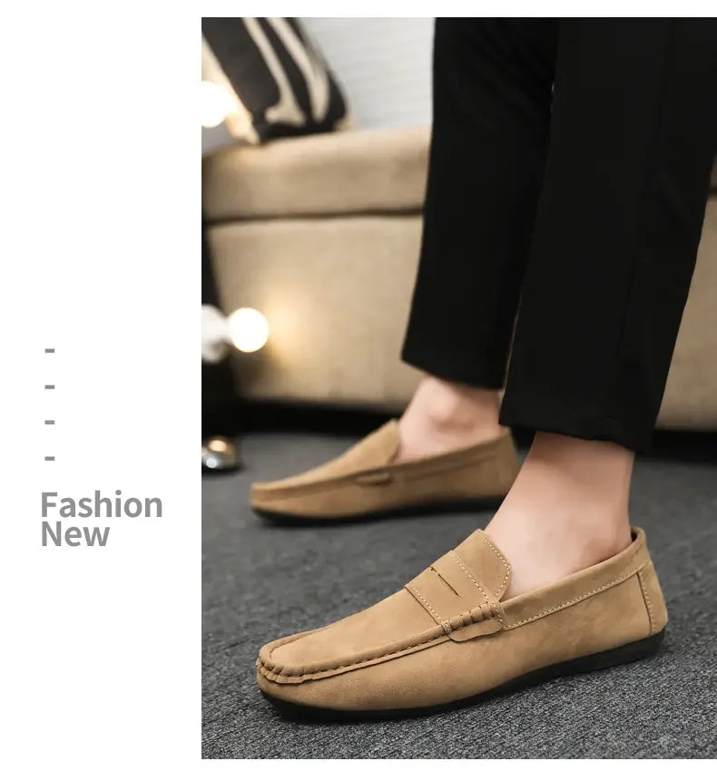 Mocasines Lona Hombre ∣ Transpirables Ligeros ∣ Conducción Zapatos Planos