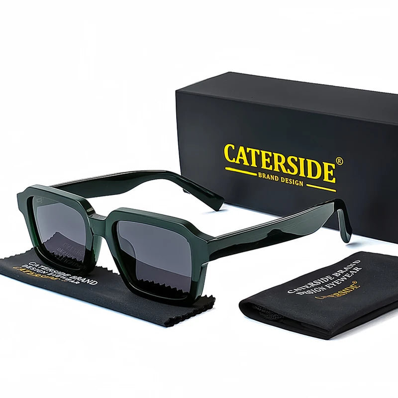 Gafas de Sol Polarizadas Caterside | Retro Cuadradas | Montura de Acetato | Unisex