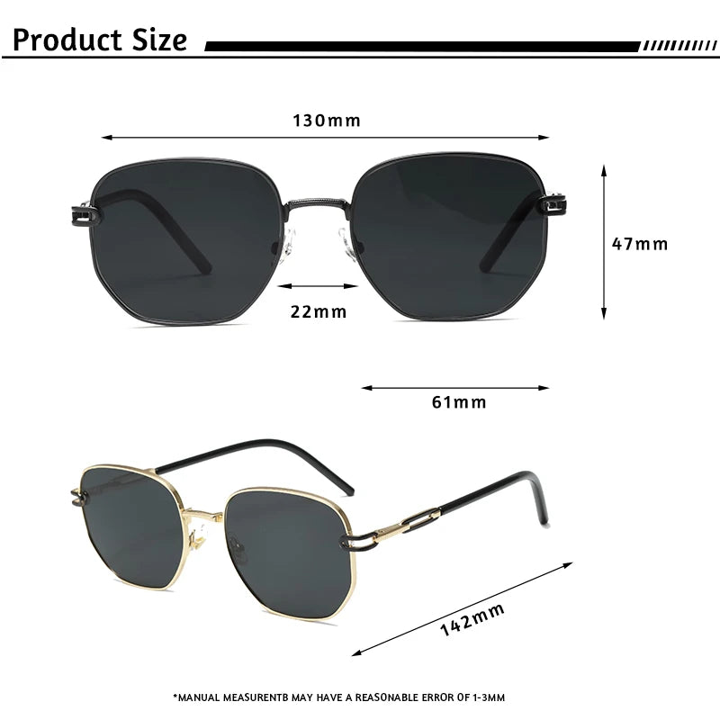 Gafas de Sol CATERSIDE Polarizadas | Lentes Poligonales | Montura Metal | UV400