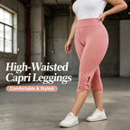 Leggings Elásticos Talla Grande | Pantalones Capri Sin Costuras | Cintura Elástica para Verano | Tico Trendy