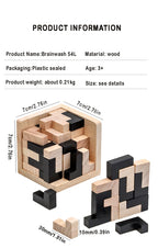 Rompecabezas de cubo 3D Luban entrelazado juguete educativo creativo de madera cerebro mente juego de aprendizaje temprano regalo para niños carta