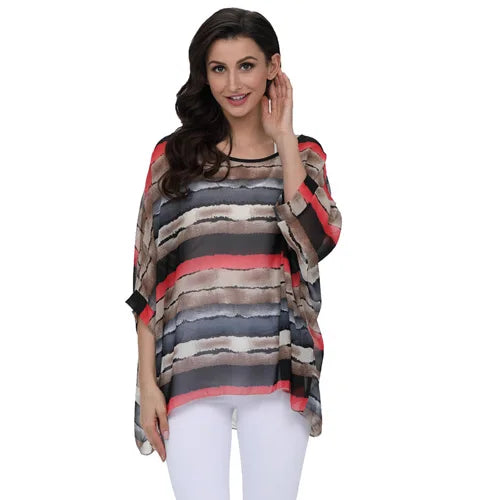 Vestido casual bohemio estilo chiffon disponible en tallas grandes 4XL 5XL 6XL vestido vintage floreado con cuello en O camiseta estilo long top