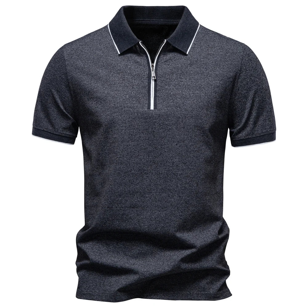 Polo Mezcla Algodón Cierre Hombre | Manga Corta Ligero | Tallas S-XXL | Tico Trendy