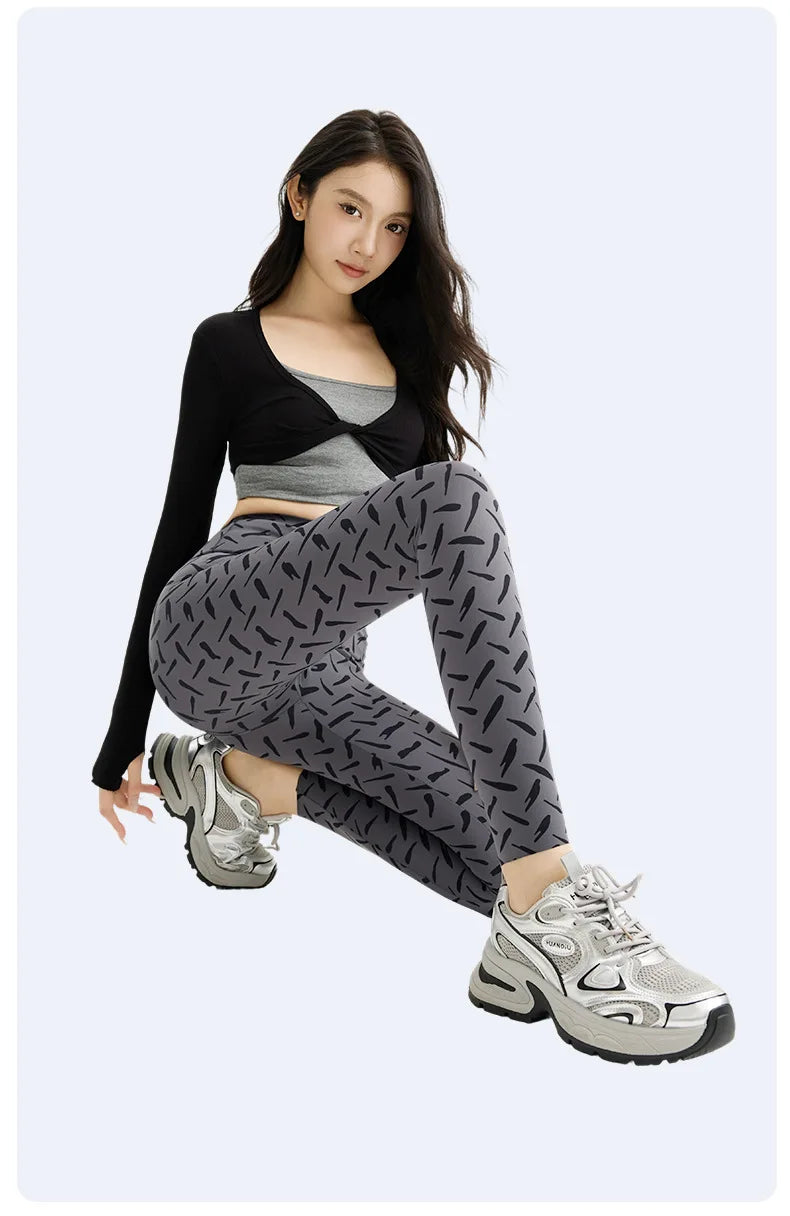 Leggings Piel Tiburón Estrellas | Impresión Cielo Elástico | Cintura Alta Correr Yoga P-O | Ticotrendy