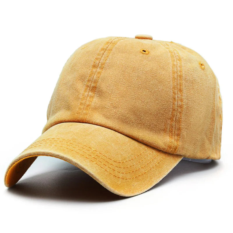 Gorra de béisbol lisa lavada de primavera, sombreros Retro ajustables para papá, regalo para hombres y mujeres, algodón no estructurado, moda de Color sólido