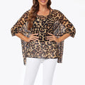 BHFlutter-camisa de talla grande para mujer, Top bohemio estampado, camiseta informal de gasa, 4XL, 5XL, 6XL, 2023
