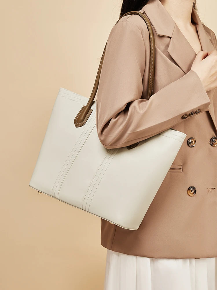Marca LAORENTOU, bolso de hombro para mujer de piel sintética, bolso de viaje de gran capacidad con superficie suave para Otoño e Invierno 2025