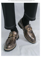 Zapatos Vestir Hombre Estampado Dorado | Negocios Punta Estrecha Antideslizante Formal