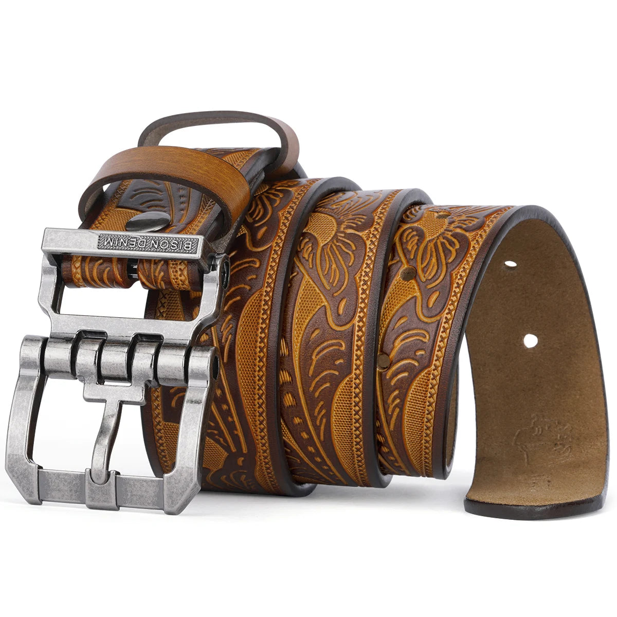 Cinturón Tico | Cuero Auténtico | Hebilla Vintage | Estilo Casual