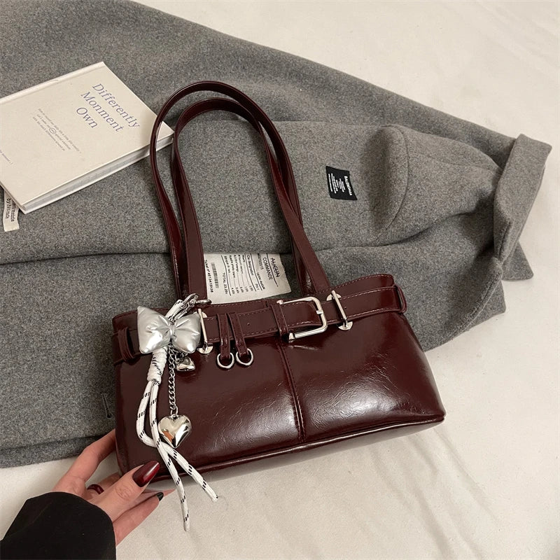 Bolso Hombro Diseño Hebilla Cinturón Lujo | Moda Versátil Tendencia Costa Rica