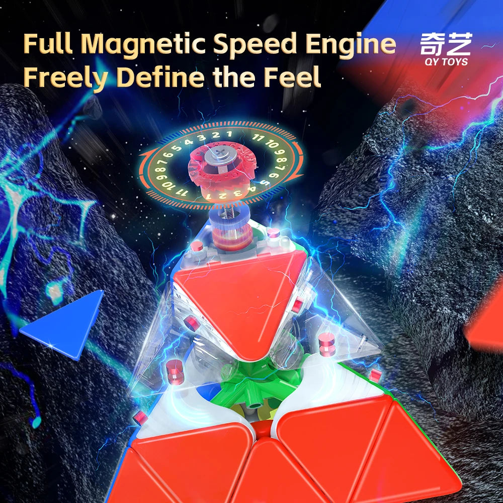 QiYi M Pro pirámide insignia/Pioneer UV 3x3 pirámide magnética Cubo mágico educación de velocidad profesional juguetes para niños Cubo mágico