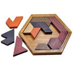 Rompecabezas Tangram hexagonal clásico, rompecabezas De madera para niños, juegos De pensamiento lógico, Casse Tete Rompecabezas De Madera