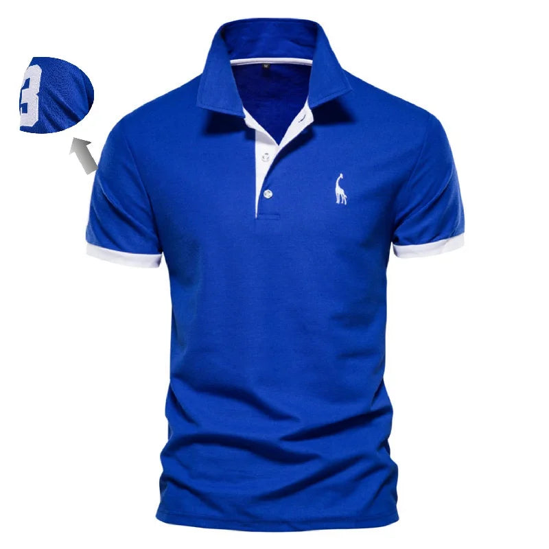 Polo Bordado Ajustado Hombre | Color Sólido Manga Corta | Tallas XS-5XL | Tico Trendy