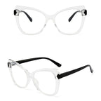 Montura Gafas Ojo Gato Lujo Personalidad | Protección Luz Azul Óptica Titanio Plástico