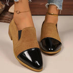 Zapatos de Tacón Bajo Leopardo | Tacón Cuadrado | Punta Estrecha | Talla Grande