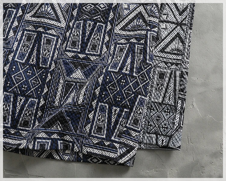 Camisa Hawaiana Hombre | Estampado Geométrico | Manga Corta | Verano | Ticotrendy Costa Rica
