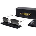 Gafas de Sol CATERSIDE | Cobre y Lentes Degradados Azules | Cuadradas Sin Montura | Lujo Unisex