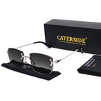 Gafas de Sol CATERSIDE | Cobre y Lentes Degradados Azules | Cuadradas Sin Montura | Lujo Unisex