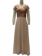 Vestido elegante de gasa con lentejuelas para mujer, cuello en V, dobladillo plisado, lentejuelas femeninas, vestido largo de cóctel para graduación, vestido de noche de boda