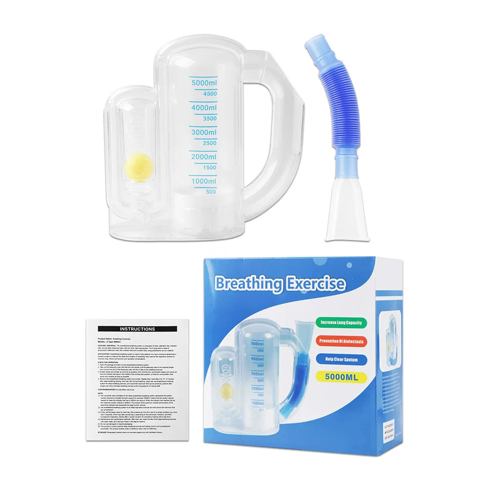 Entrenador De Respiración 3 Bolas | Ejercitador Función Pulmonar Capacidad Vital | Rehabilitación Y Canto